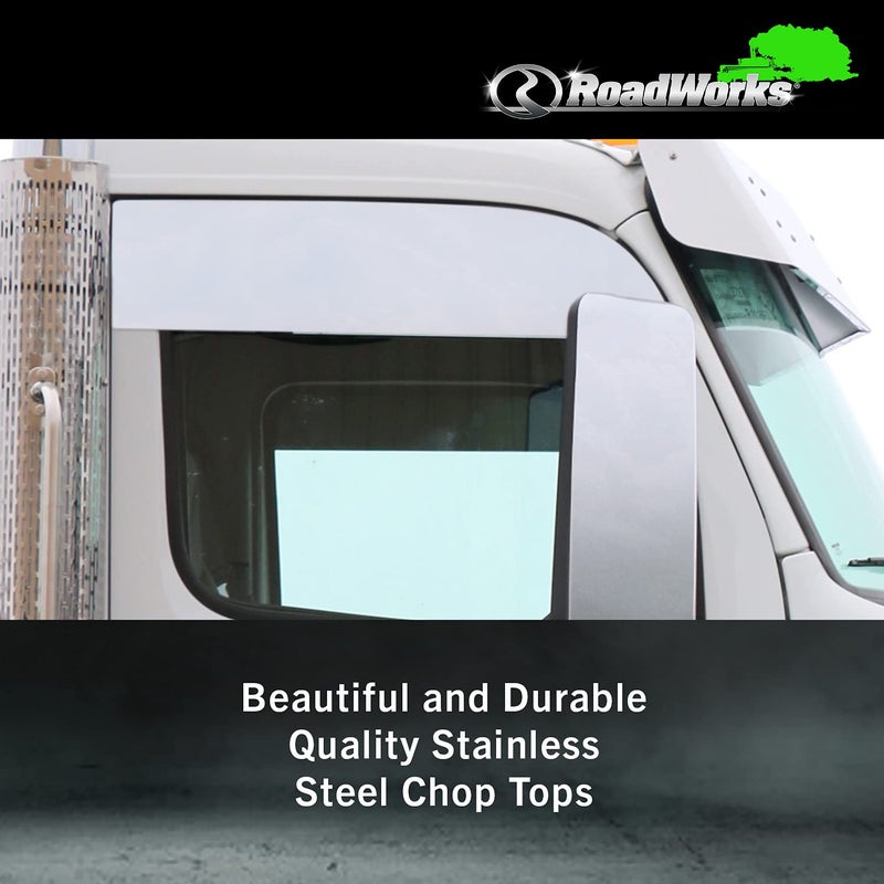 RoadWorks | Stainless Steel 6" Chop Tops for Peterbilt 567/579, Polished Finish | 39021 - Image 3